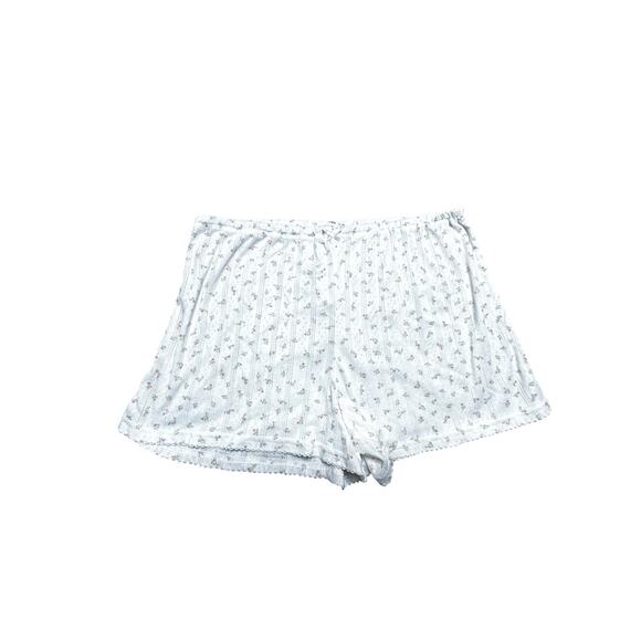 Lefties Pants - Lefties Women’s Large White Floral Lace Mini Shorts Bow Detail - Cottagecore